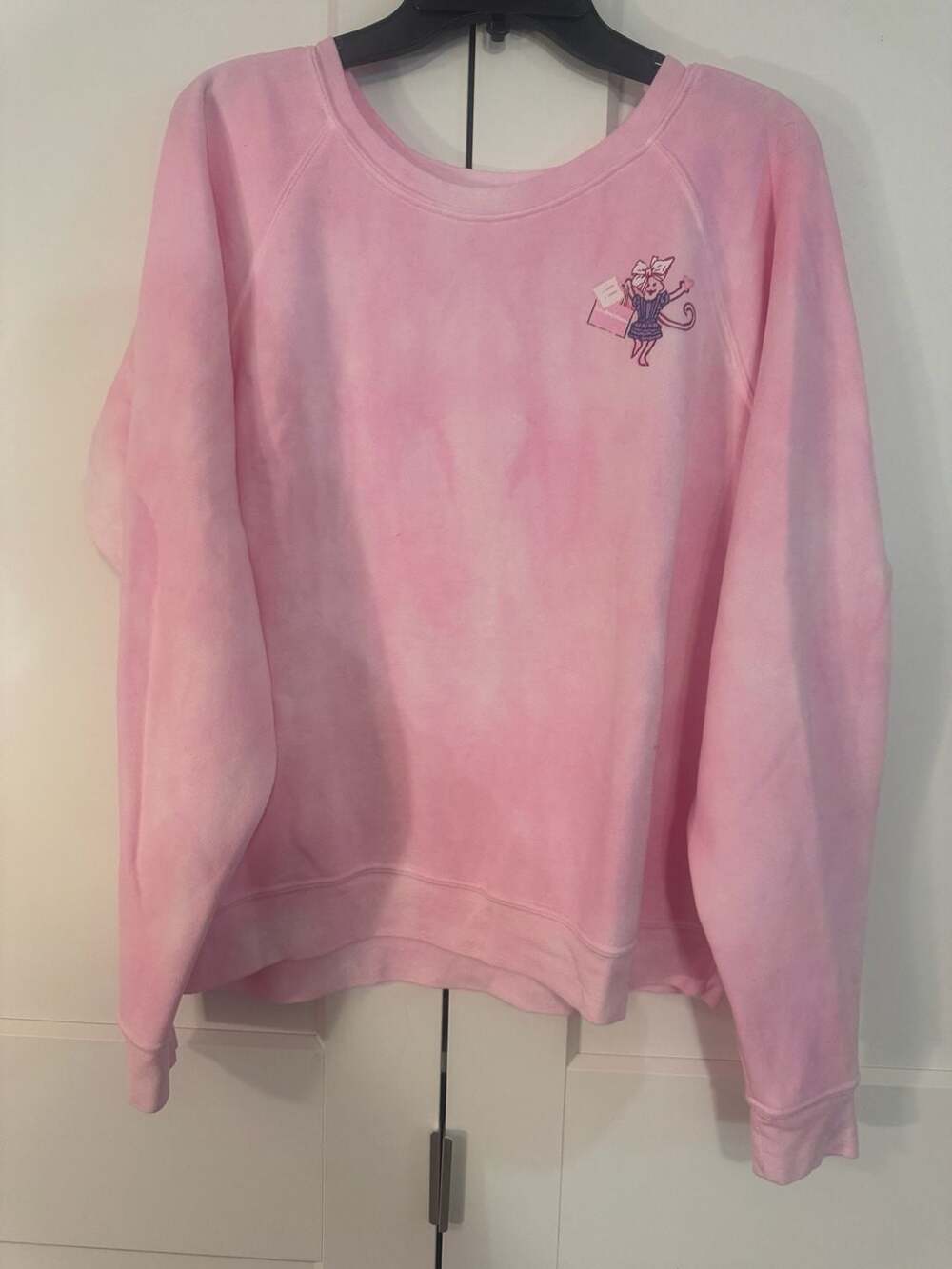 LoveShackFancy x Roller Rabbit Pink Tie-Dye Monkey Heart Sweatshirt Size L